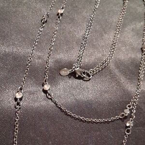 Express Silver Necklace with Crystal Details